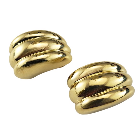 Tiffany & Co. 18K Yellow Gold Ribbed Clip-On Earrings #18483 - Picture 2 of 7